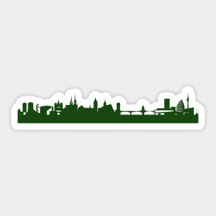 BASEL skyline in forest green Sticker